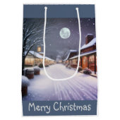 Klein stadje kerst medium cadeauzakje (Achterkant)