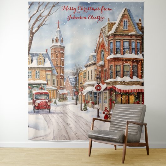 Klein stadje kerst wandkleed (In situ)