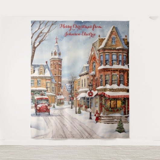 Klein stadje kerst wandkleed (Voorkant)