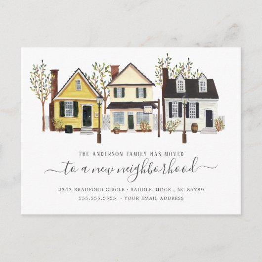 Klein stadsgebied | Verplaatsingsaankondiging Aankondigingskaart (Voorkant)