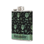 Klein Steampunk Verdigris ballonnen Thema Aangepas Heupfles (Links)