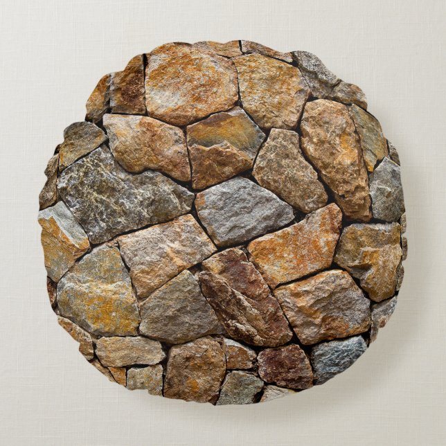 Klein-steenwand  rond kussen (Voorkant)