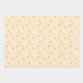 Klein sterren inpakpapier set van 3 vel