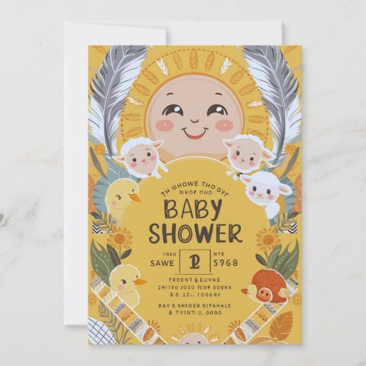 Klein Straaltje Zon Baby Shower Kaart (Voorkant)