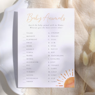 Klein Straaltje Zonneschijn Baby Dieren Spel Kaart