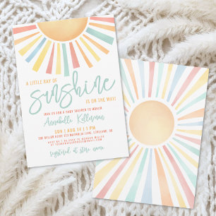 Klein Straaltje Zonneschijn Baby Shower Kaart