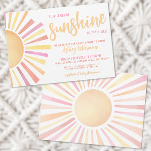 Klein Straaltje Zonneschijn Boho Baby Shower Kaart