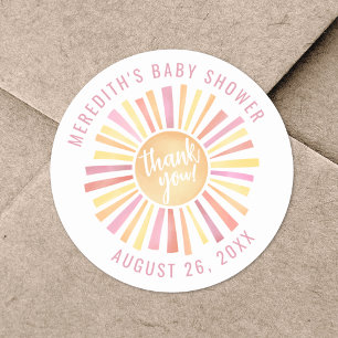Klein Straaltje Zonneschijn Boho Baby Shower Ronde Sticker