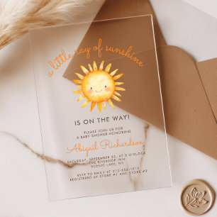 Klein Straaltje Zonneschijn Cute Baby Shower Acryl Uitnodigingen