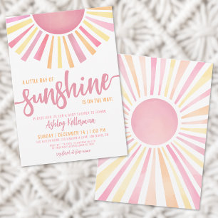 Klein Straaltje Zonneschijn Meisje Baby Shower Kaart