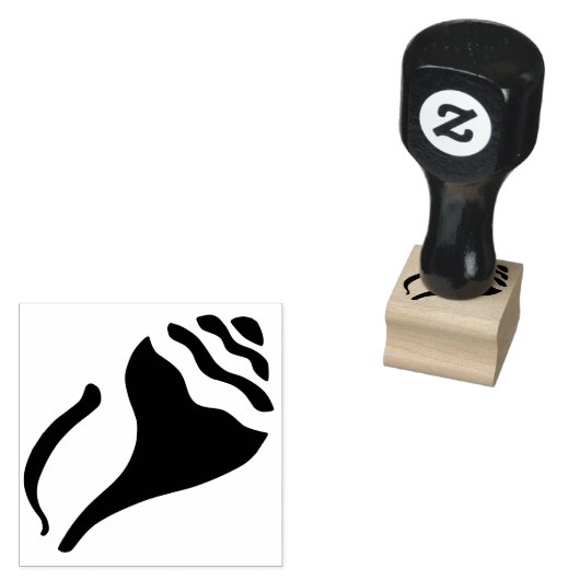 Klein strand gestenciled conch shell ontwerp rubberstempel (Gestempeld)