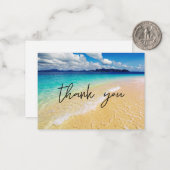 Klein strand & oceaan Dank u Notitiekaartje (Voorkant / Achterkant in situ)