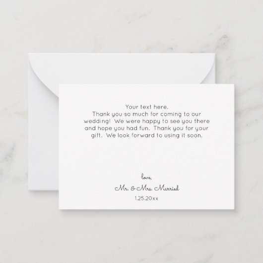 Klein strand & oceaan Dank u Notitiekaartje (Achterkant)