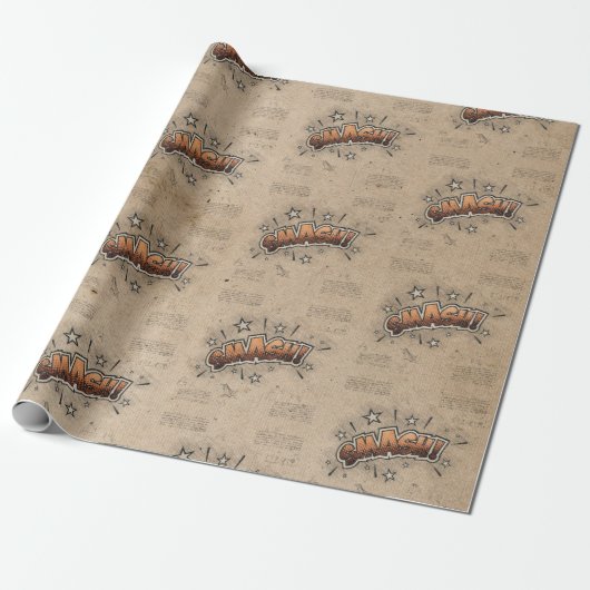 KLEIN!  stripboek Steampunk Pop Cadeaupapier (Uitgerold)