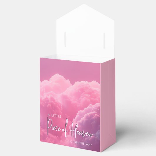 Klein stukje Heaven Pink Baby shower Bedankdoosjes (Geopend)