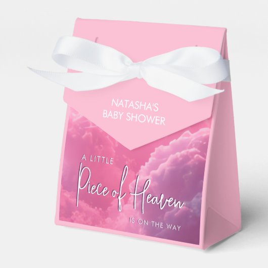 Klein stukje Heaven Pink Baby shower Bedankdoosjes (Voorkant Zijde)