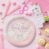 Klein stukje Heaven Pink Baby shower Papieren Bordje (Feest)