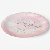 Klein stukje Heaven Pink Baby shower Papieren Bordje (Gekanteld)