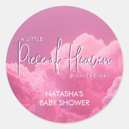 Klein stukje Heaven Pink Baby shower Ronde Sticker