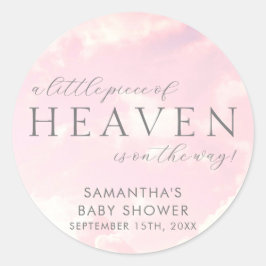 Klein stukje Heaven Pink Baby shower Ronde Sticker
