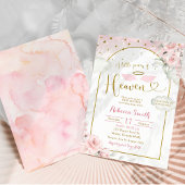 Klein stukje Heaven Pink Gold Baby shower Kaart