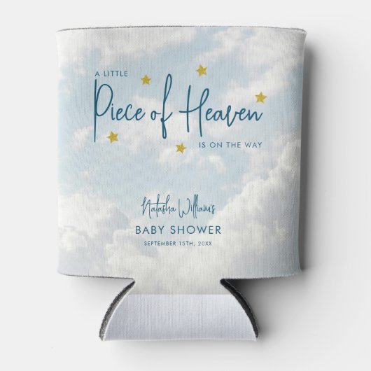Klein stukje Heaven Sky Blue Baby shower Blikjeskoeler (Voorkant)