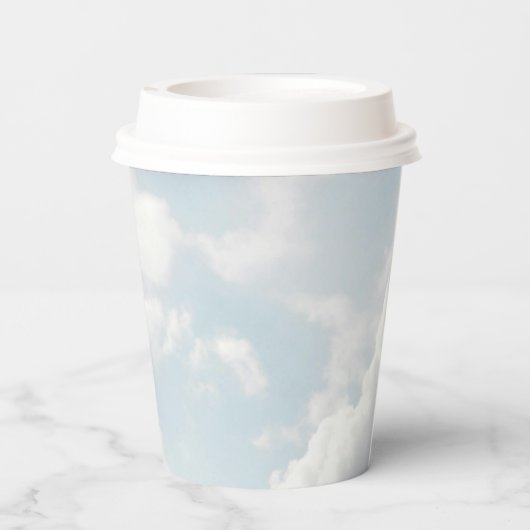 Klein stukje Heaven Sky Blue Baby shower Papieren Bekers (Achterkant)