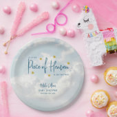 Klein stukje Heaven Sky Blue Baby shower Papieren Bordje (Feest)
