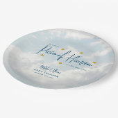 Klein stukje Heaven Sky Blue Baby shower Papieren Bordje (Gekanteld)