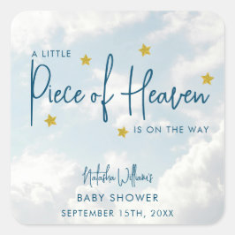 Klein stukje Heaven Sky Blue Baby shower Vierkante Sticker