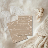 Klein stukje hemel beige babyshower kaart