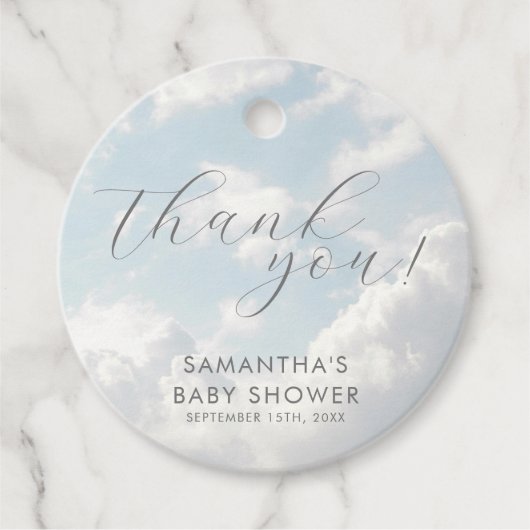 Klein stukje van de hemel Baby shower dromerig Bedankjes Labels (Voorkant)