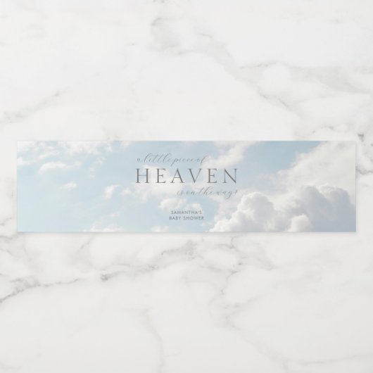 Klein stukje van de hemel Baby shower Eenvoudig Waterfles Etiket (Enkel label)