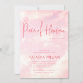 Klein stukje van de hemel hemelpastel roze uitnodi kaart (Voorkant)