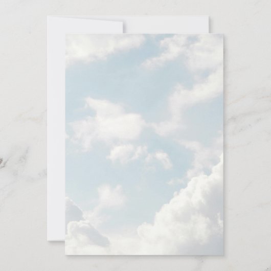 Klein stukje van de hemel hemelsblauwe wolken uitn kaart (Achterkant)