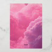Klein stukje van de hemel roze wolken folie uitnodiging (Achterkant)