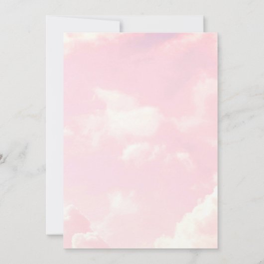 Klein stukje van Heaven Pink Cloudy Sky Baby showe Kaart (Achterkant)