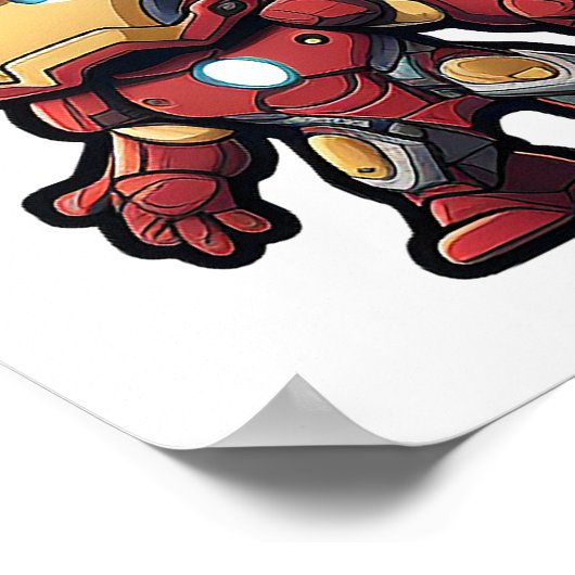 klein superheld personage in cartoon stijl poster (Hoek)