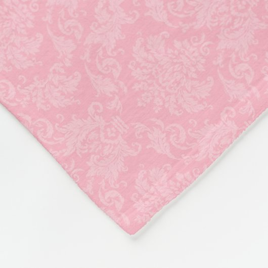 KLEIN Sweet in Roze Damask Dog Bone Fleece Deken (Hoek)