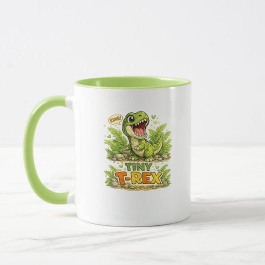 Klein T-Rex Mopshond Dinosaurus Koffiemok Mok (Links)