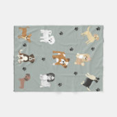 Klein tapeland met hond-illustraties fleece deken (Voorkant (Horizontaal))