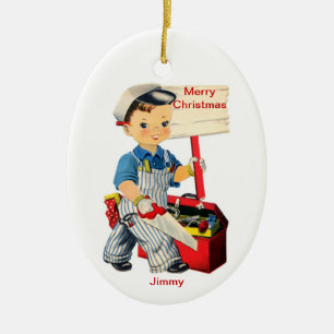 Klein timmerman ornament Retro ontwerp