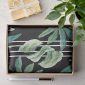 Klein tropisch Oerwoud Leaf Foliage Black n Green Tissuepapier (Geschenk)