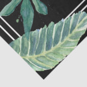 Klein tropisch Oerwoud Leaf Foliage Black n Green Tissuepapier (Detail)