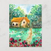 Klein Tuinhuis Aquarel Briefkaart (Voorkant)