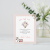 Klein Turkije Meisje Herfst Baby shower Dank u kaa Kaart (Staand voorkant)