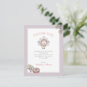 Klein Turkije Meisje Herfst Baby shower Dank u kaa Kaart (Staand voorkant)