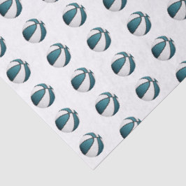 klein turquoise witte basketbalpatroon tissuepapier