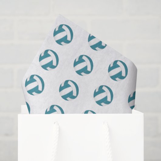 klein turquoise witte volleybalpatroon tissuepapier (Cadeauzakje)