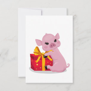 klein varken en geschenk